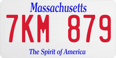 MA license plate 7KM879