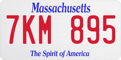 MA license plate 7KM895