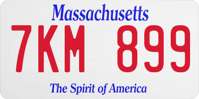 MA license plate 7KM899