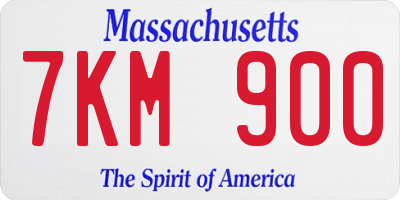 MA license plate 7KM900