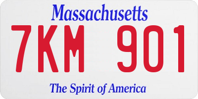 MA license plate 7KM901