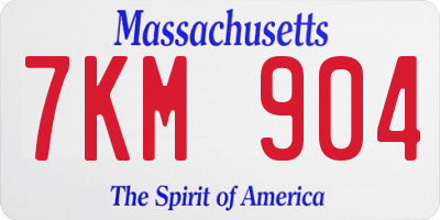 MA license plate 7KM904
