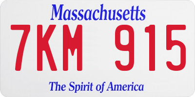 MA license plate 7KM915