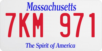 MA license plate 7KM971