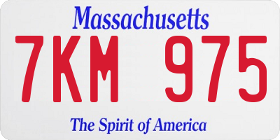 MA license plate 7KM975