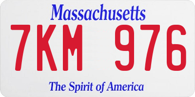 MA license plate 7KM976