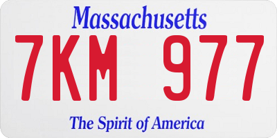 MA license plate 7KM977