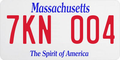 MA license plate 7KN004