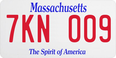 MA license plate 7KN009