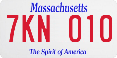 MA license plate 7KN010