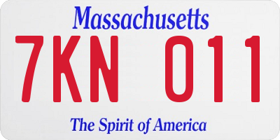 MA license plate 7KN011