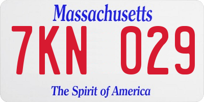 MA license plate 7KN029