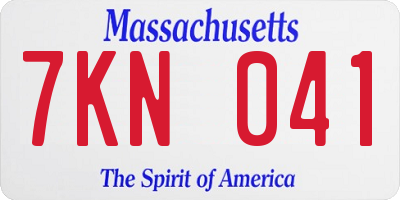 MA license plate 7KN041
