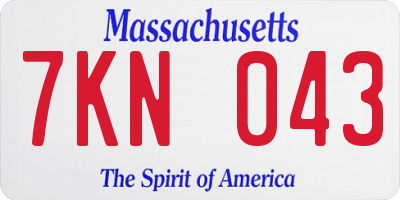 MA license plate 7KN043