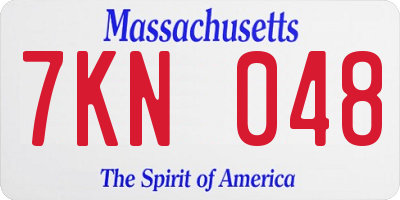 MA license plate 7KN048