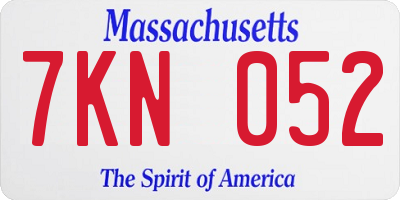MA license plate 7KN052