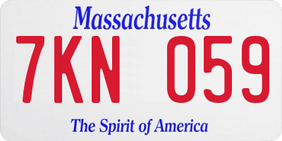 MA license plate 7KN059