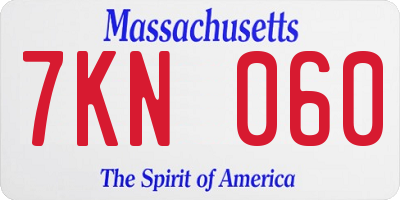 MA license plate 7KN060