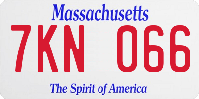 MA license plate 7KN066