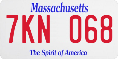 MA license plate 7KN068