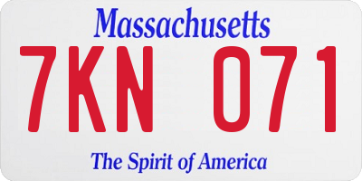 MA license plate 7KN071