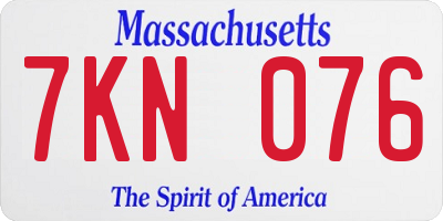 MA license plate 7KN076