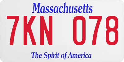 MA license plate 7KN078