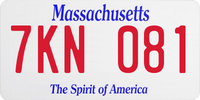 MA license plate 7KN081