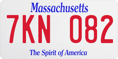 MA license plate 7KN082