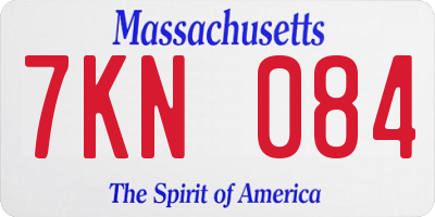 MA license plate 7KN084