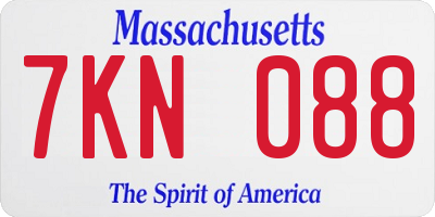 MA license plate 7KN088