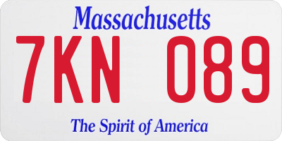 MA license plate 7KN089
