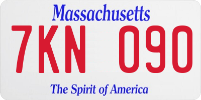 MA license plate 7KN090