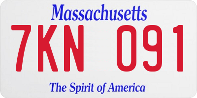 MA license plate 7KN091