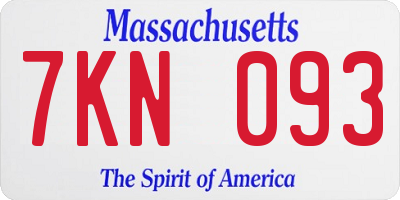 MA license plate 7KN093