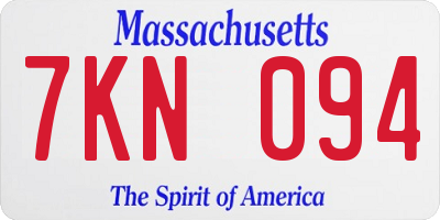 MA license plate 7KN094