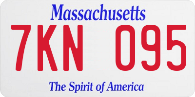 MA license plate 7KN095