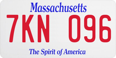 MA license plate 7KN096