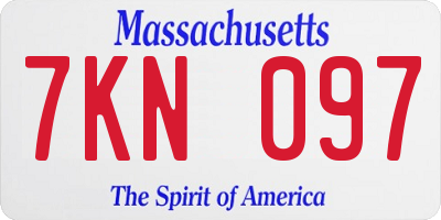 MA license plate 7KN097