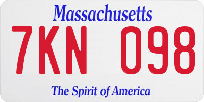 MA license plate 7KN098