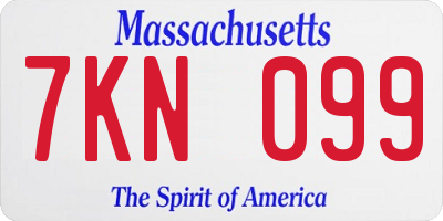 MA license plate 7KN099