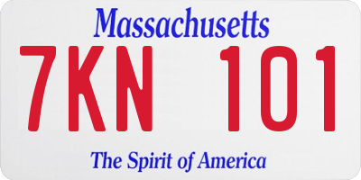 MA license plate 7KN101