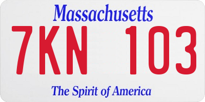 MA license plate 7KN103