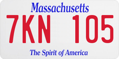 MA license plate 7KN105
