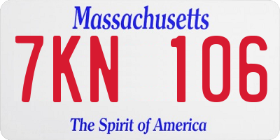 MA license plate 7KN106