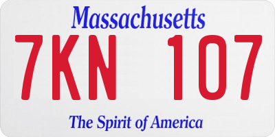 MA license plate 7KN107