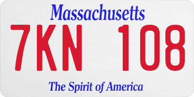 MA license plate 7KN108