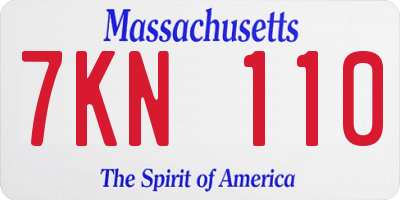 MA license plate 7KN110
