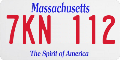 MA license plate 7KN112