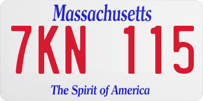 MA license plate 7KN115